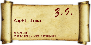 Zapfl Irma névjegykártya